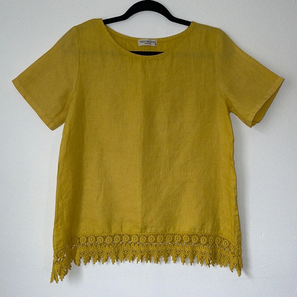 TERZO MILLENIO | YELLOW LINEN BLOUSE